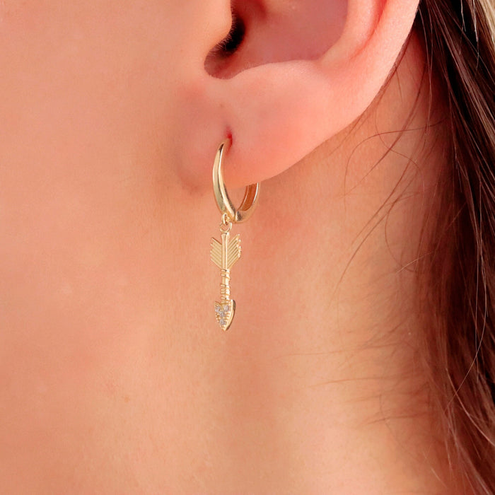 14K Solid Gold Huggie Hoop Earrings