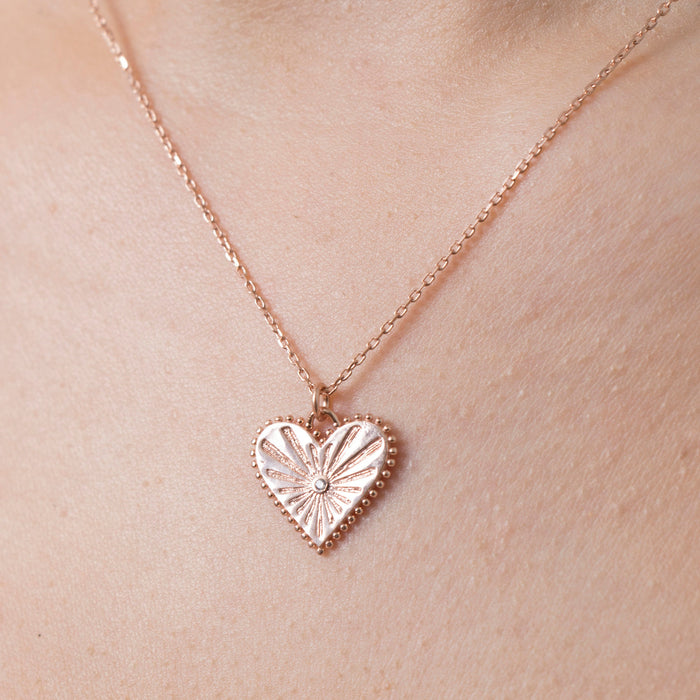 Dainty 14k Gold Vermeil Heart Pendant Necklace
