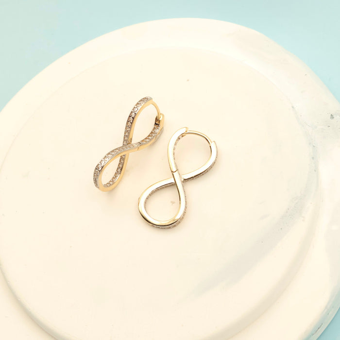 14K Solid Gold Infinity Hoop Earrings