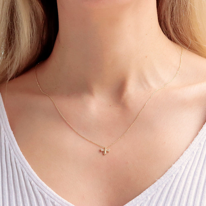 14k Gold Honey Bee Pendant