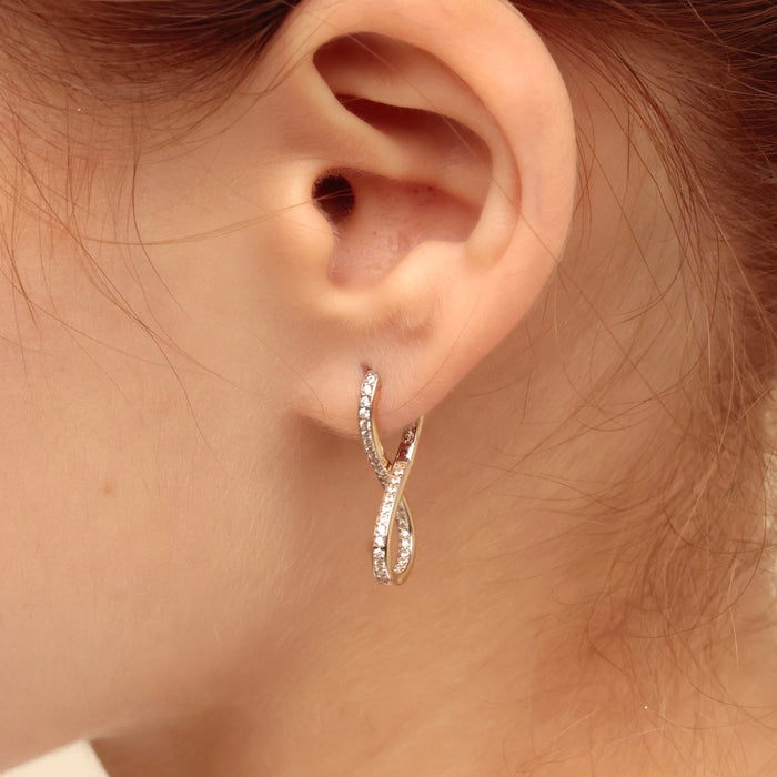 14K Solid Gold Infinity Hoop Earrings