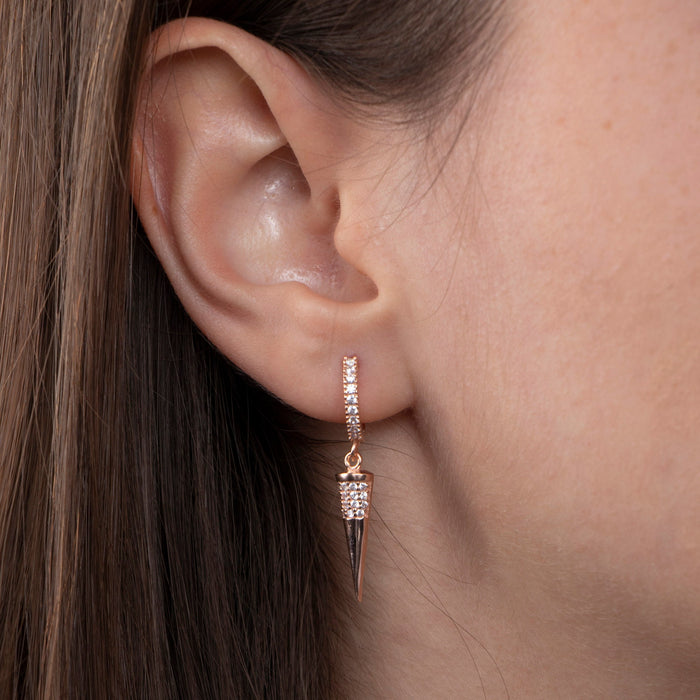Elegant Gold Spike Dangle Earrings