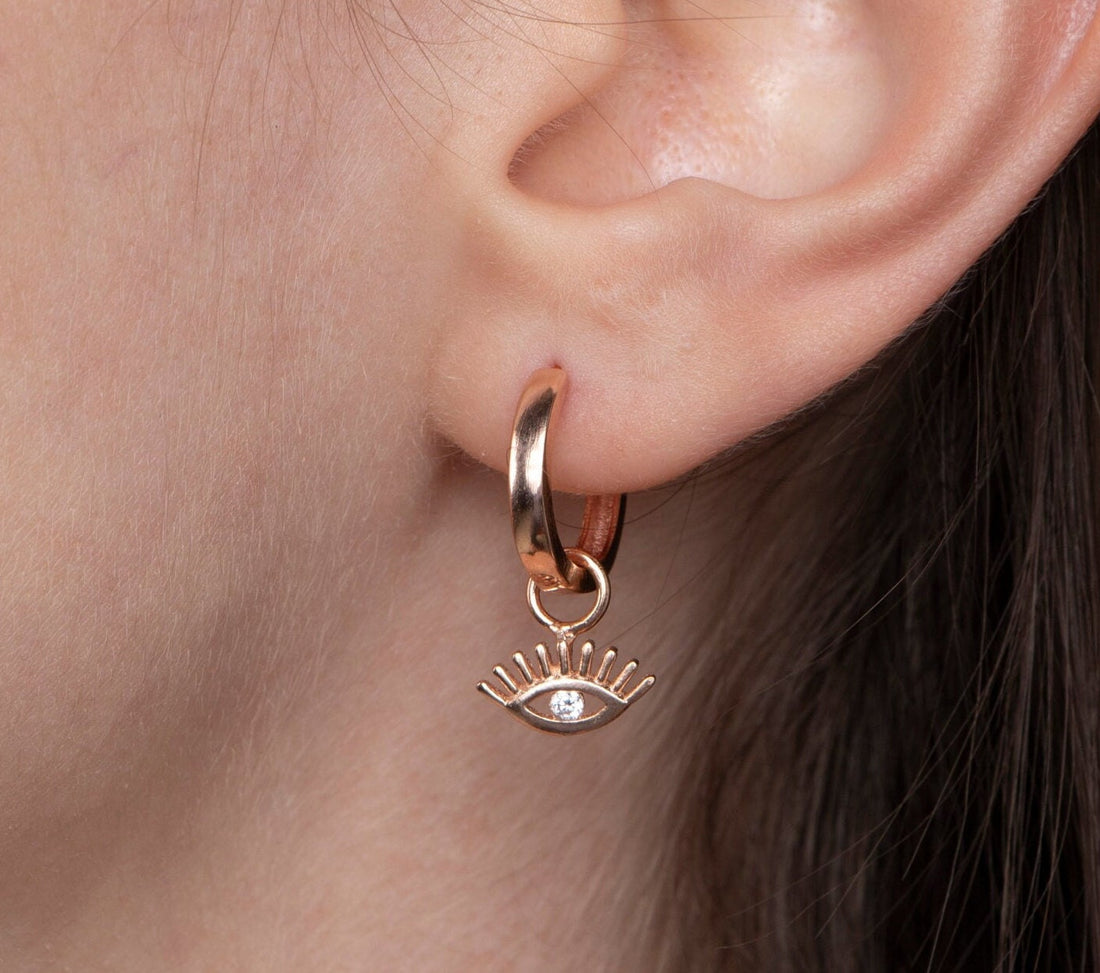 Evil Eye Huggie Hoop Earrings