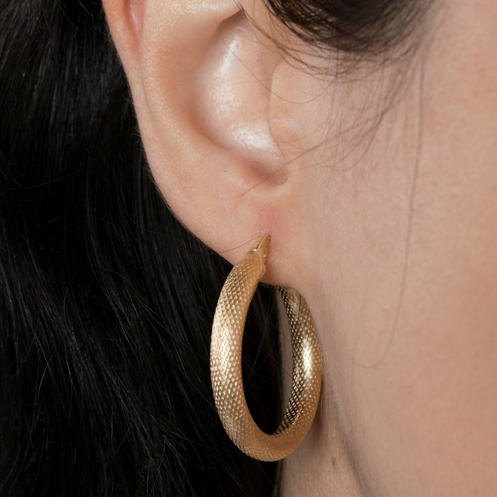 Textured Gold Hoop Earrings