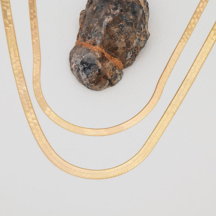Gold Vermeil Herringbone Chain Necklace