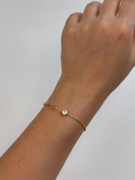 Delicate Diamond Charm Bracelet