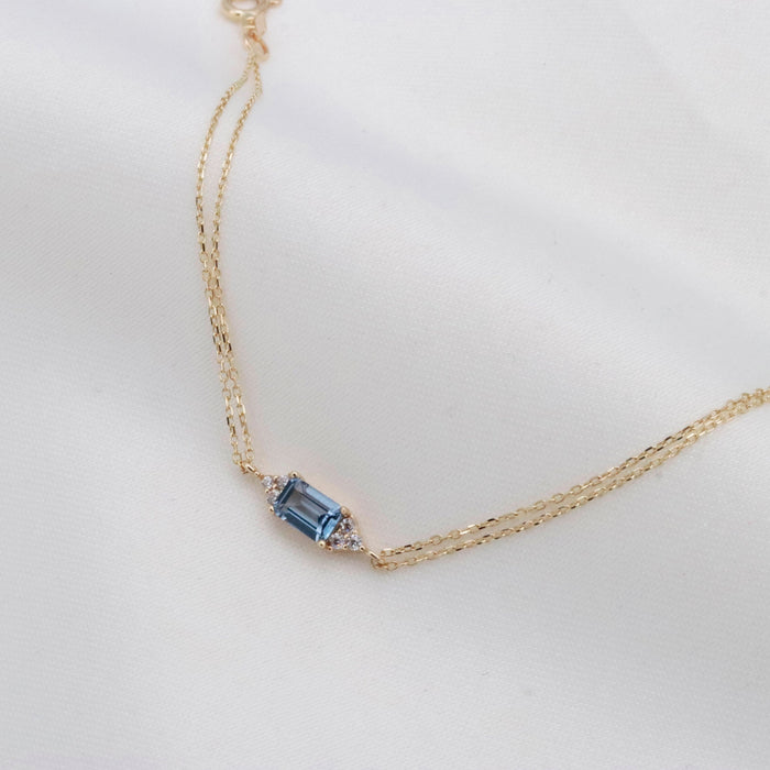 14k Gold Aquamarine Bracelet