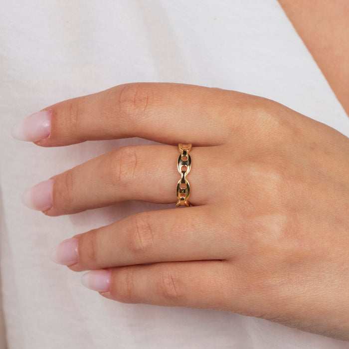 14k Gold Vermeil Chain Ring