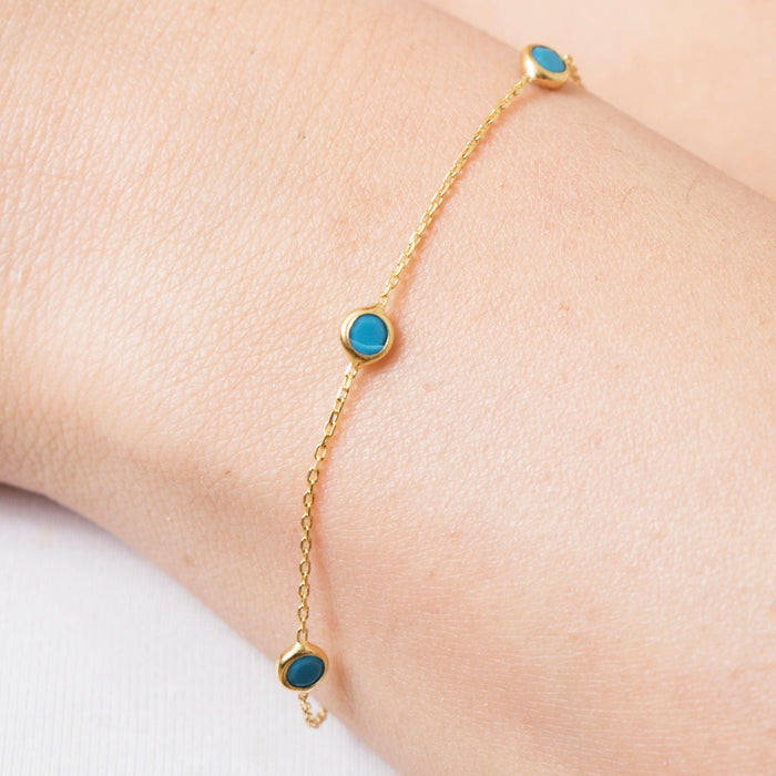 Elegant Turquoise Station Bracelet