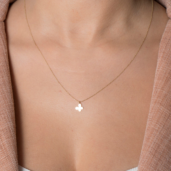 Delicate 14k Solid Gold Butterfly Pendant Necklace