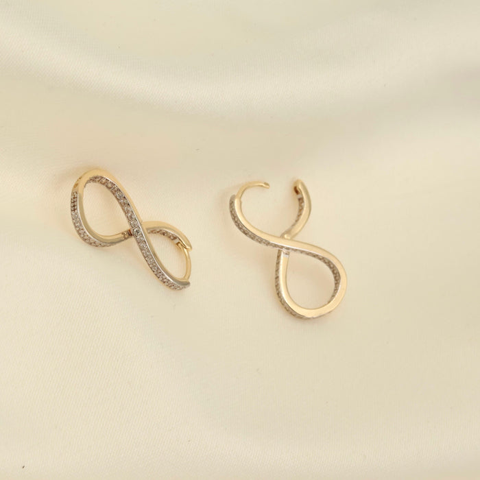 14K Solid Gold Infinity Hoop Earrings
