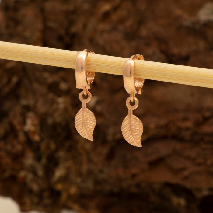Gold Leaf Hoop Earrings