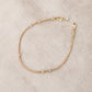 Delicate 14k Solid Gold Beaded Chain Bracelet