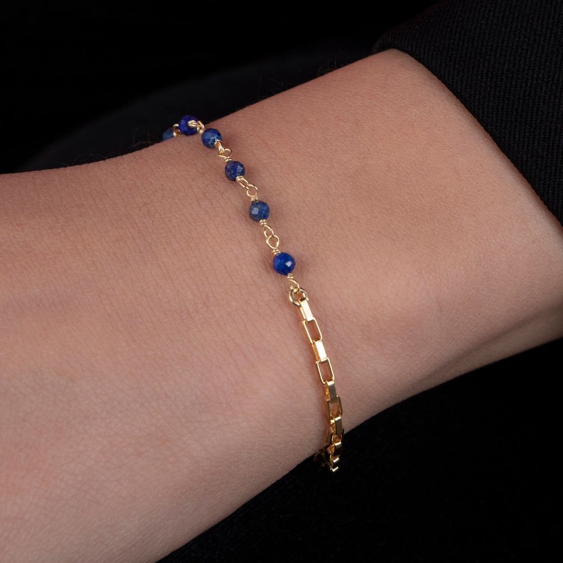 Gold Lapis Lazuli Bracelet