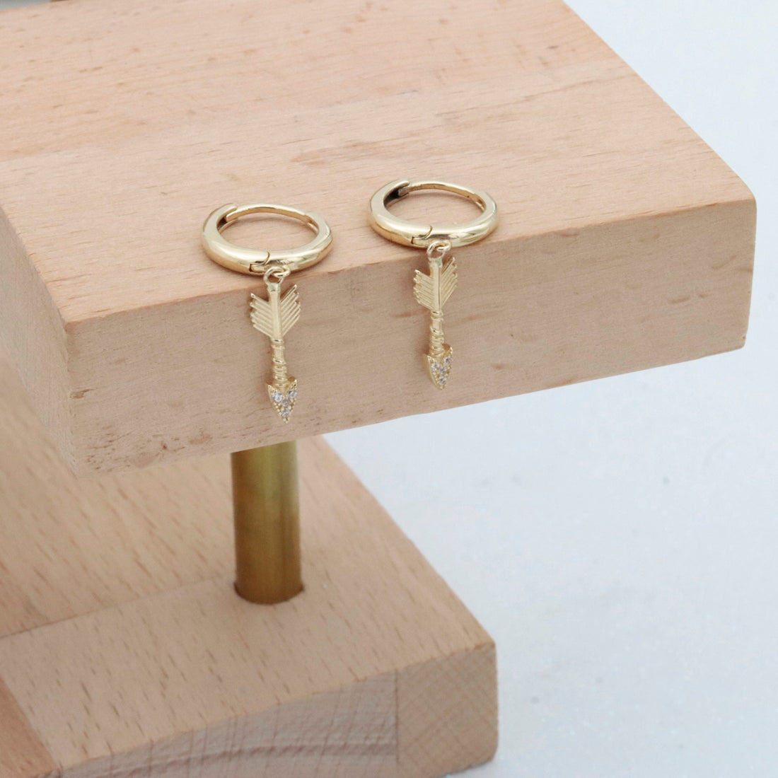 14K Solid Gold Huggie Hoop Earrings