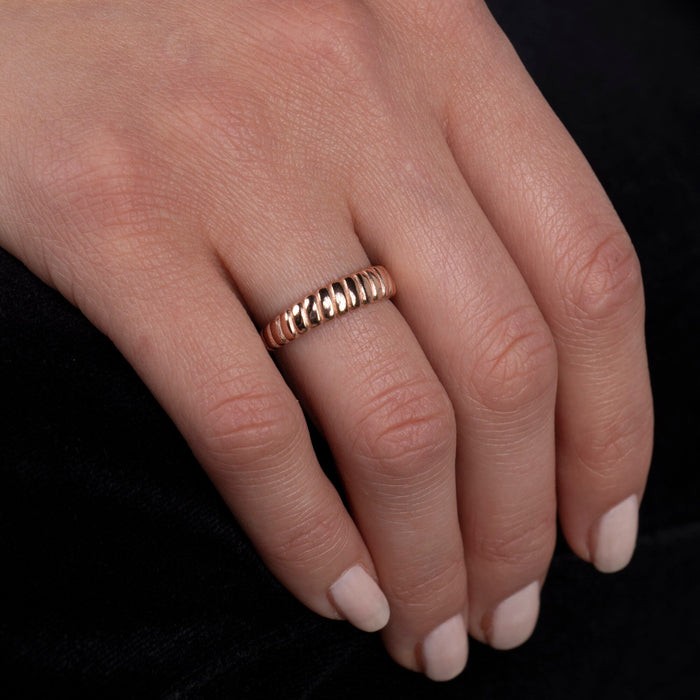 Gold Croissant Dome Ring