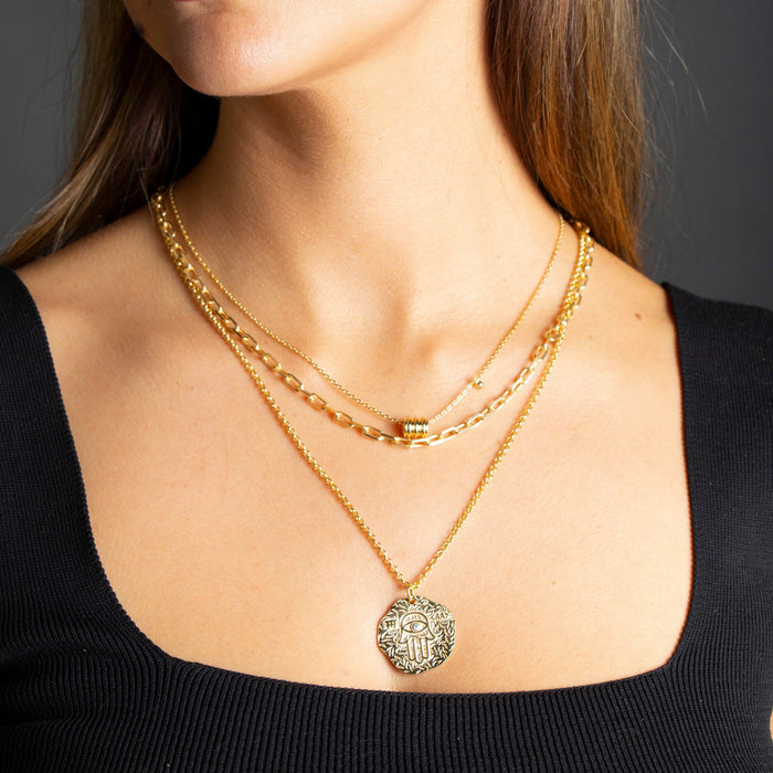 Gold Filled Hamsa Hand Necklace