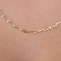 Freshwater Pearl & Gold Chain Necklace