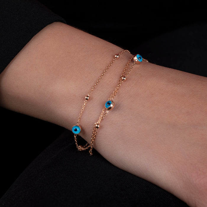 Dainty Gold Evil Eye Bracelet