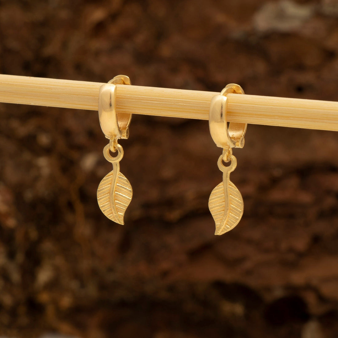 Leaf Hoop Earrings