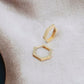 Hexagon Huggie Hoop Earrings