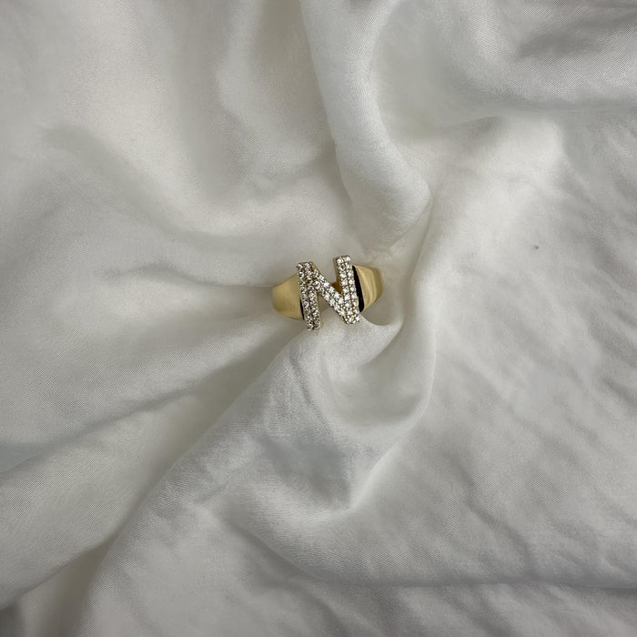 Personalized 14k Solid Gold Initial Ring
