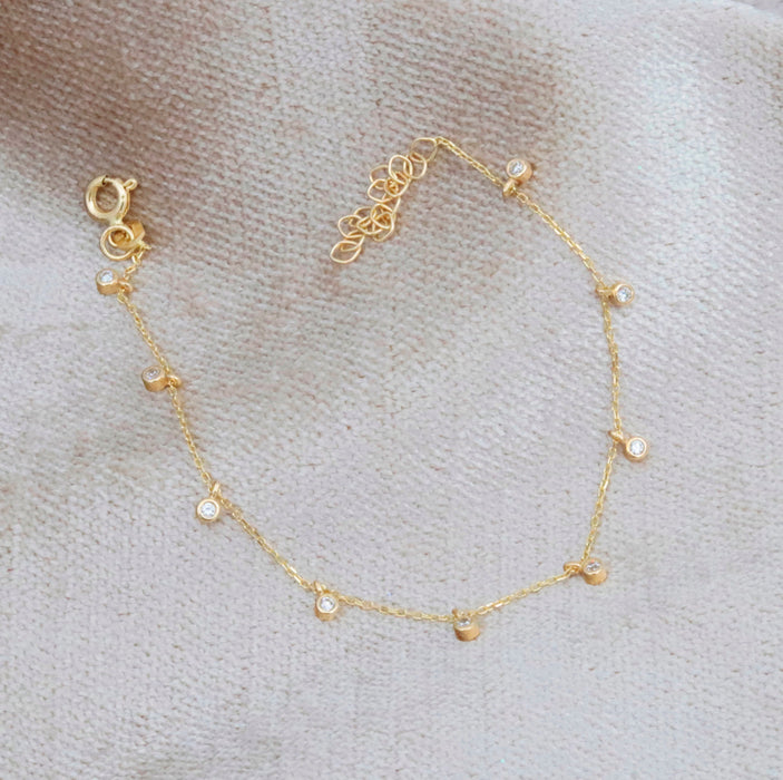 Delicate 14k Gold Ball Chain Bracelet