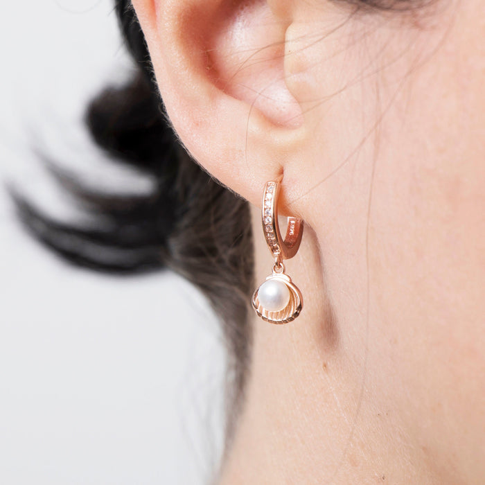 Elegant Freshwater Pearl Hoop Earrings