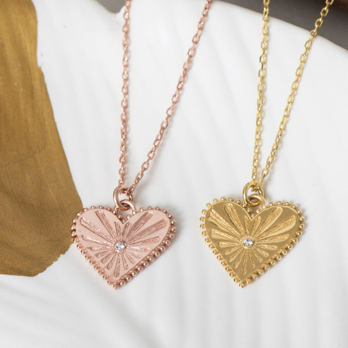 Dainty 14k Gold Vermeil Heart Pendant Necklace