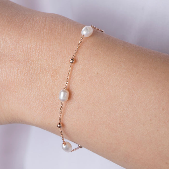 14K Gold Vermeil Pearl Bracelet