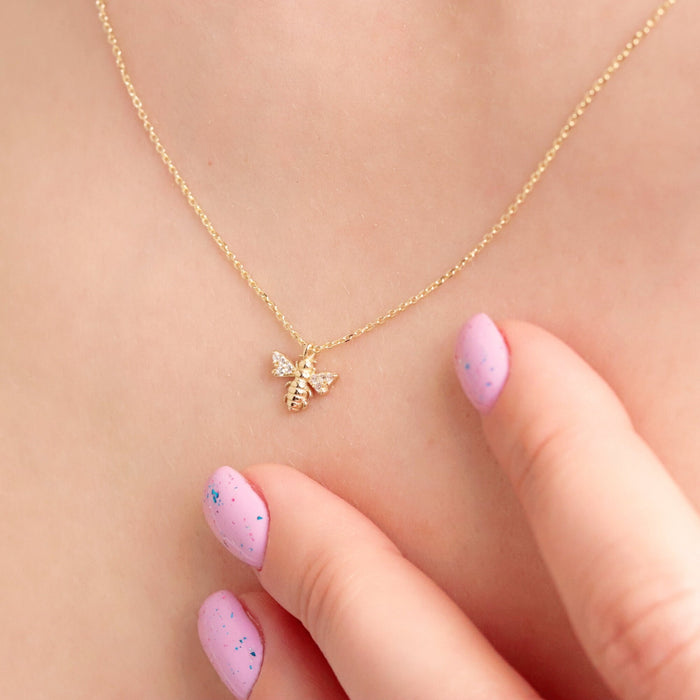 14k Gold Honey Bee Pendant