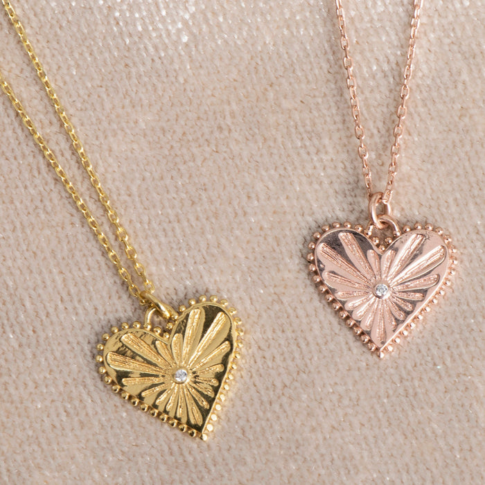 Dainty 14k Gold Vermeil Heart Pendant Necklace