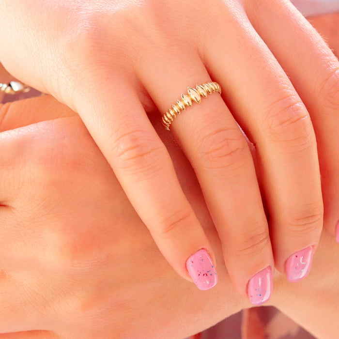 14K Solid Gold Spike Ring
