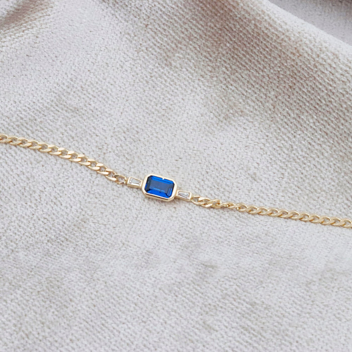 14k Solid Gold Sapphire Bracelet