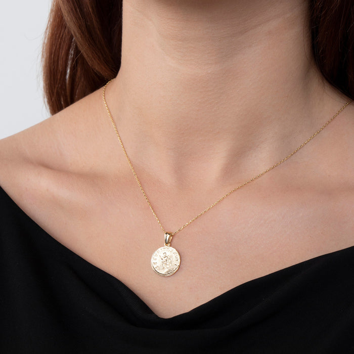 14k Gold Vermeil Coin Necklace