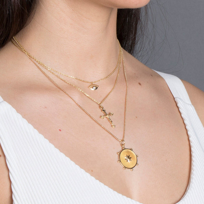 Rose Gold Evil Eye Necklace