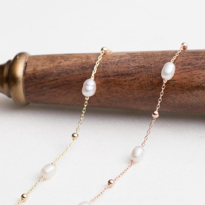 14K Gold Vermeil Pearl Bracelet