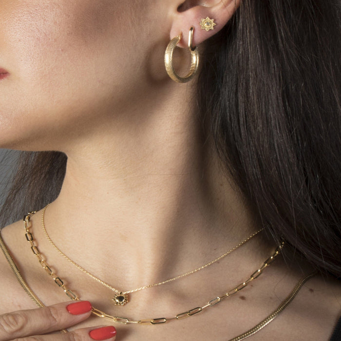 Textured Gold Hoop Earrings