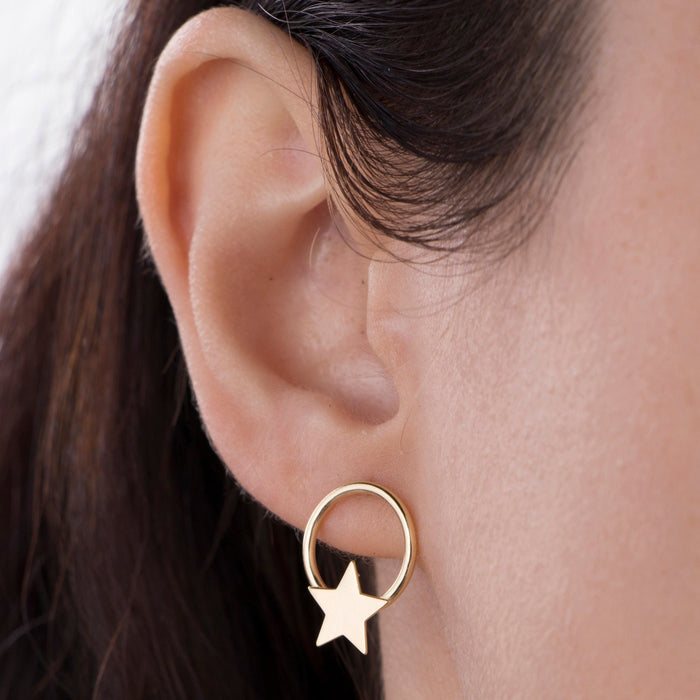 Celestial Gold Star Hoop Earrings