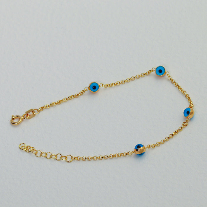 Dainty Gold Evil Eye Bracelet