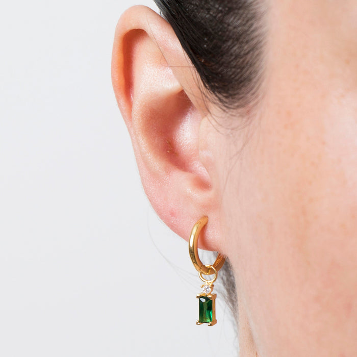 Personalized Birthstone Huggie Hoop Earrings
