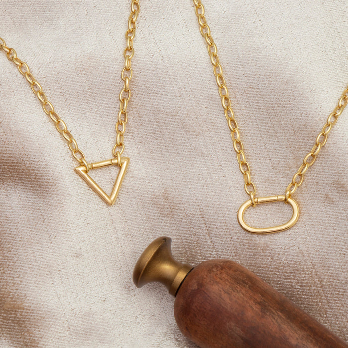 Chunky Gold Carabiner Lock Necklace