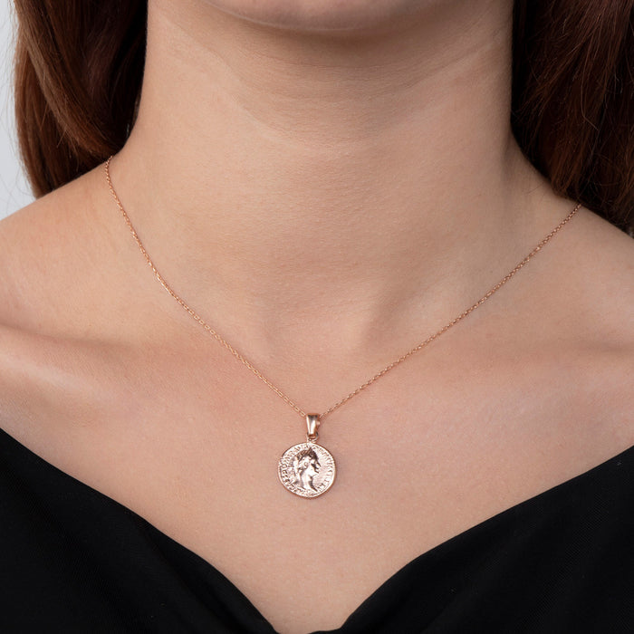 14k Gold Vermeil Coin Necklace