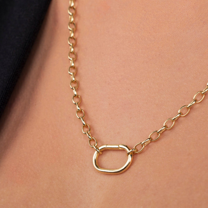 Chunky Gold Carabiner Lock Necklace