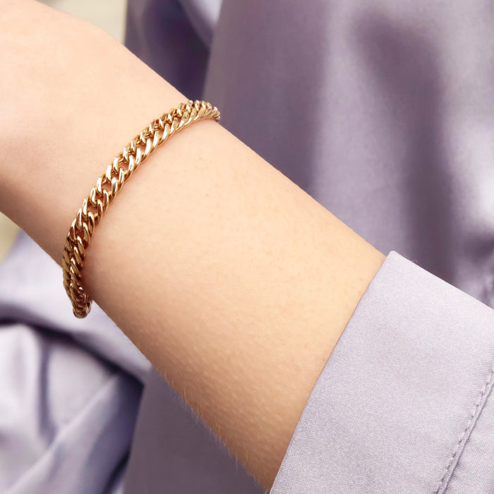 14K Solid Yellow Gold Cuban Link Bracelet