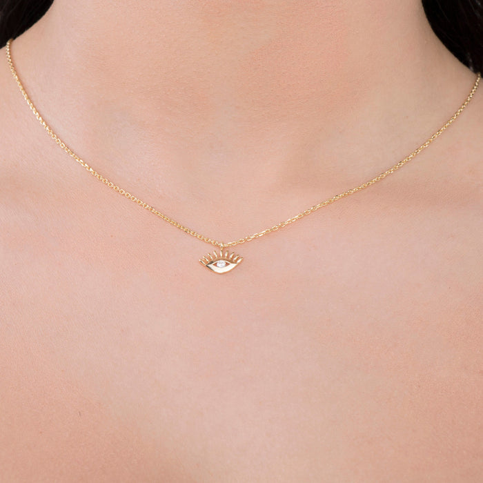 Rose Gold Evil Eye Necklace