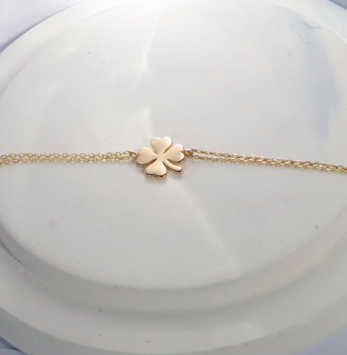 14k Gold Four Leaf Clover Bracelet