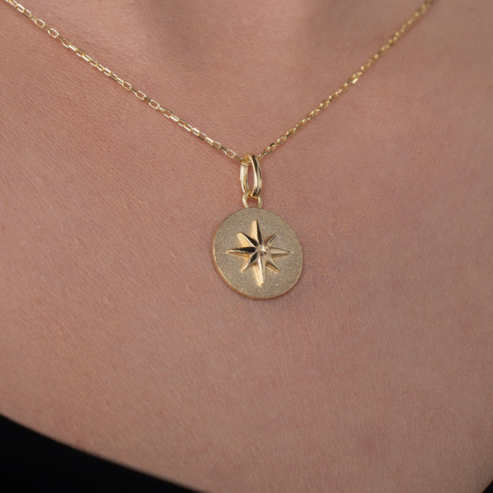 Gold Starburst Coin Necklace