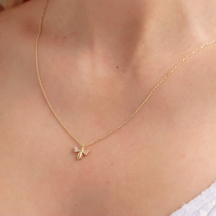 14k Gold Honey Bee Pendant