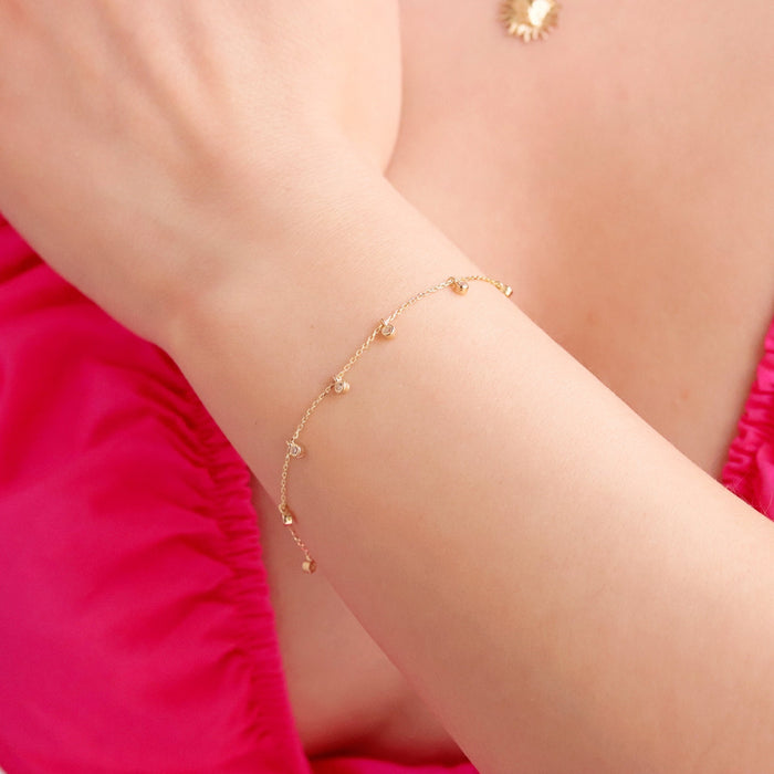 Delicate 14k Gold Ball Chain Bracelet